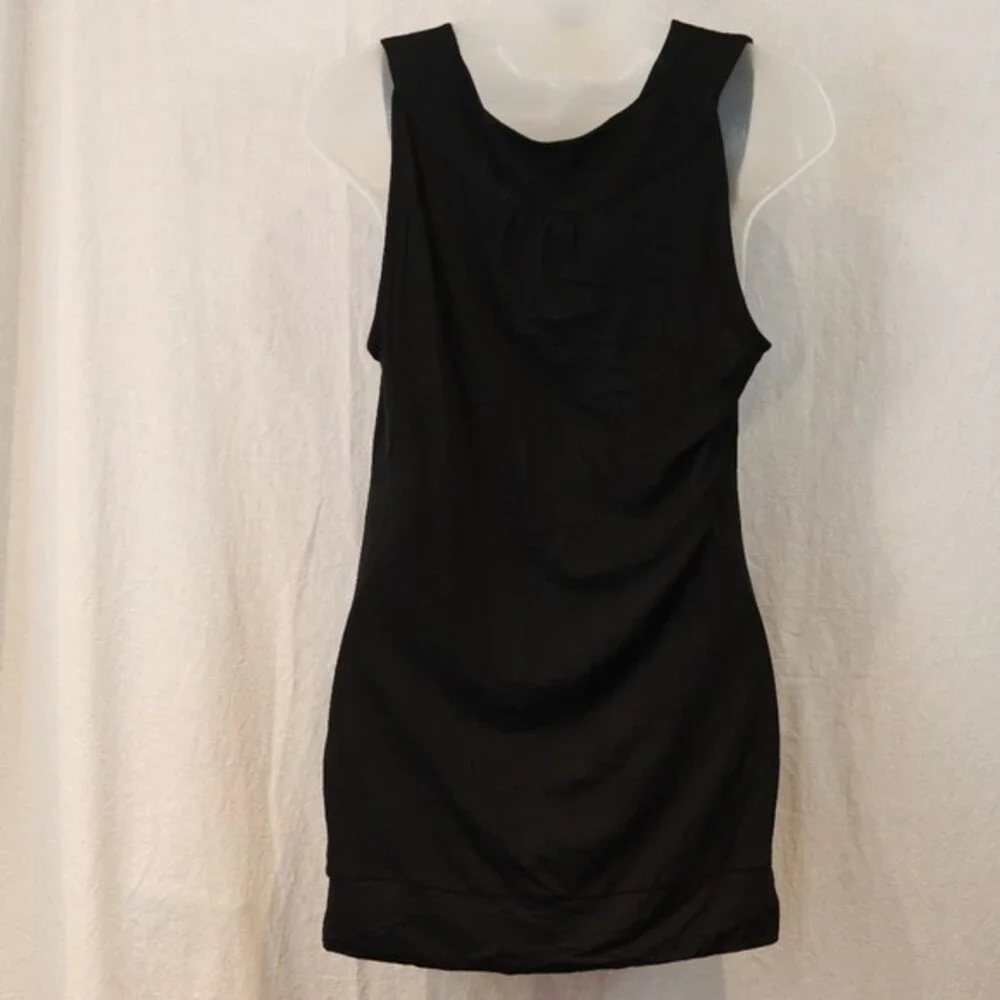 Design History Black Beaded Yoke Tank Top LG Career Dressy Professional Large